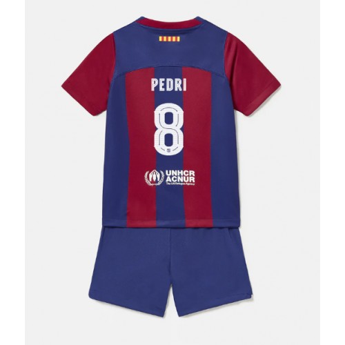 Maillot de foot Barcelona Pedri Gonzalez #8 Domicile enfant 2023-24 Manches Courte (+ pantalon court)